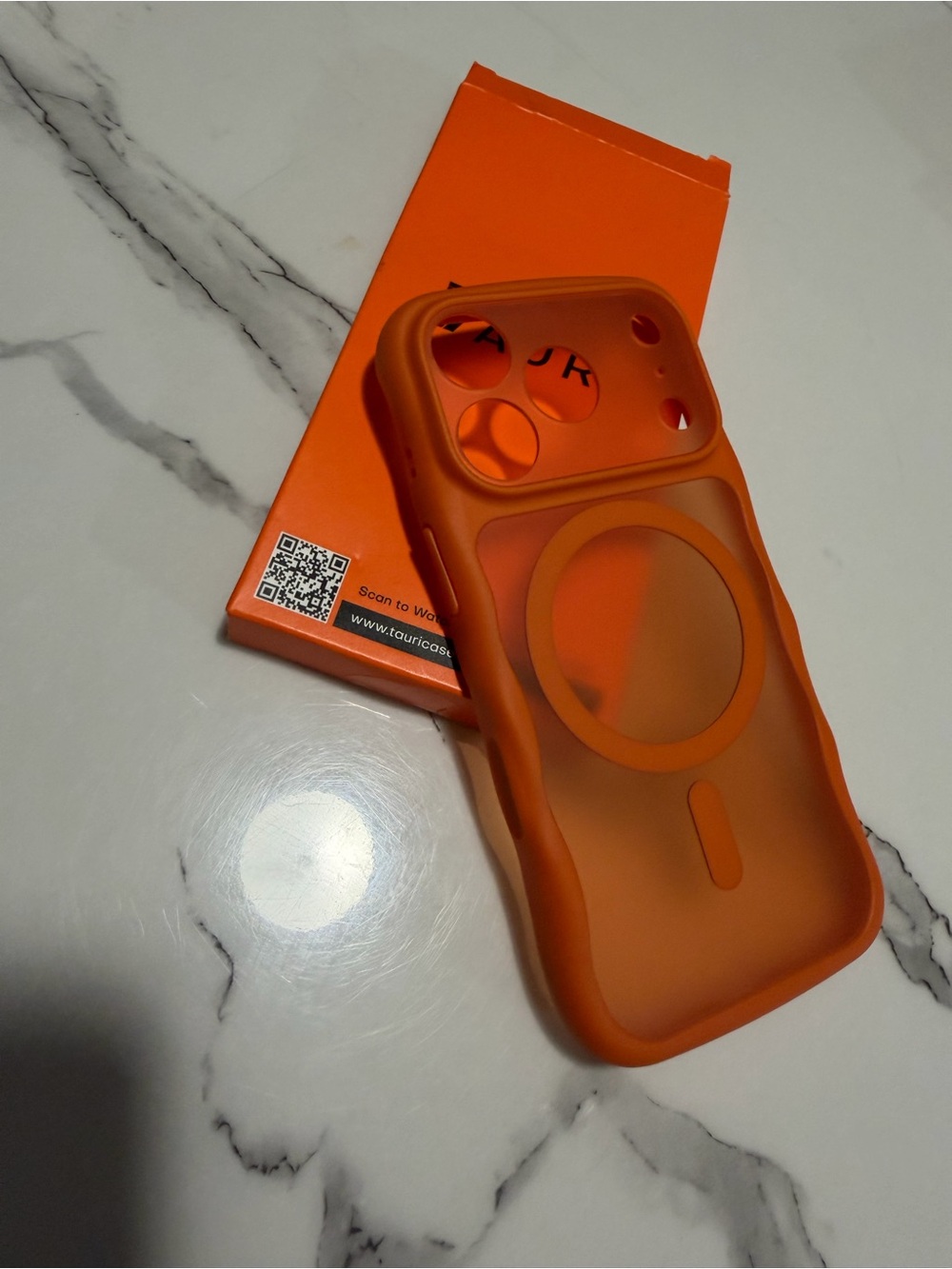 MagSafe Compatible Orange Silicone Phone Case